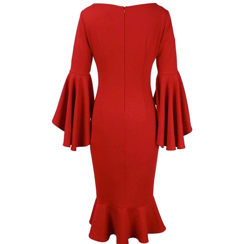 Red Cocktail Dress - Picture 3 of 4